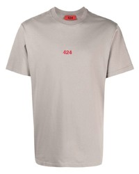 graues T-Shirt mit einem Rundhalsausschnitt von 424