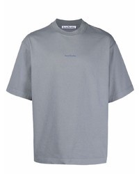 graues T-Shirt mit einem Rundhalsausschnitt von Acne Studios