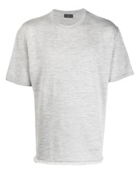 graues T-Shirt mit einem Rundhalsausschnitt von Alanui
