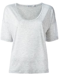 graues T-Shirt mit einem Rundhalsausschnitt von Alexander Wang