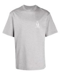 graues T-Shirt mit einem Rundhalsausschnitt von And Wander