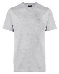 graues T-Shirt mit einem Rundhalsausschnitt von Andrea Crews