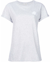 graues T-Shirt mit einem Rundhalsausschnitt von Anya Hindmarch
