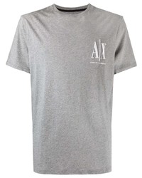 graues T-Shirt mit einem Rundhalsausschnitt von Armani Exchange
