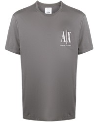 graues T-Shirt mit einem Rundhalsausschnitt von Armani Exchange