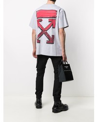 graues T-Shirt mit einem Rundhalsausschnitt von Off-White