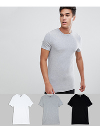 graues T-Shirt mit einem Rundhalsausschnitt von ASOS DESIGN