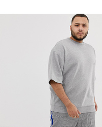 graues T-Shirt mit einem Rundhalsausschnitt von ASOS DESIGN