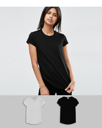 graues T-Shirt mit einem Rundhalsausschnitt von Asos