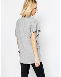 graues T-Shirt mit einem Rundhalsausschnitt von Asos