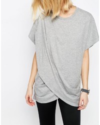 graues T-Shirt mit einem Rundhalsausschnitt von Asos