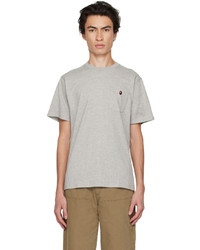 graues T-Shirt mit einem Rundhalsausschnitt von BAPE