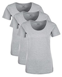 graues T-Shirt mit einem Rundhalsausschnitt von Berydale