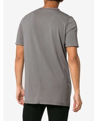 graues T-Shirt mit einem Rundhalsausschnitt von Rick Owens DRKSHDW