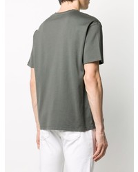 graues T-Shirt mit einem Rundhalsausschnitt von Roberto Collina