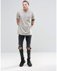 graues T-Shirt mit einem Rundhalsausschnitt von Asos