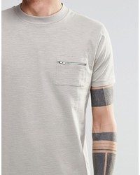 graues T-Shirt mit einem Rundhalsausschnitt von Asos