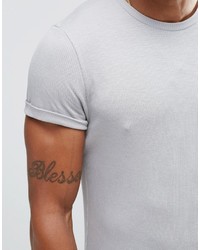 graues T-Shirt mit einem Rundhalsausschnitt von Asos