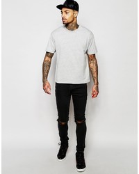 graues T-Shirt mit einem Rundhalsausschnitt von Asos