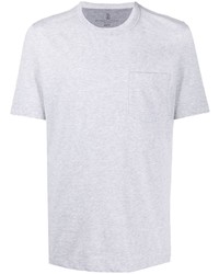 graues T-Shirt mit einem Rundhalsausschnitt von Brunello Cucinelli