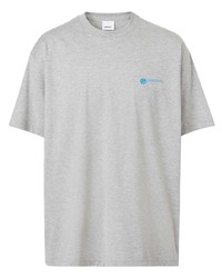 graues T-Shirt mit einem Rundhalsausschnitt von Burberry