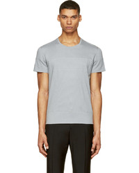 graues T-Shirt mit einem Rundhalsausschnitt von Calvin Klein Collection