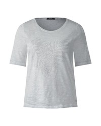 graues T-Shirt mit einem Rundhalsausschnitt von Cecil