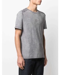 graues T-Shirt mit einem Rundhalsausschnitt von Stone Island