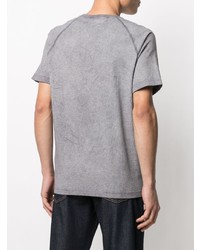 graues T-Shirt mit einem Rundhalsausschnitt von Stone Island