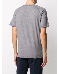 graues T-Shirt mit einem Rundhalsausschnitt von Stone Island