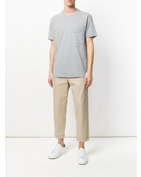 graues T-Shirt mit einem Rundhalsausschnitt von Cédric Charlier