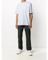 graues T-Shirt mit einem Rundhalsausschnitt von Acne Studios