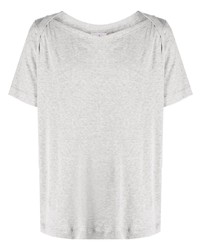 graues T-Shirt mit einem Rundhalsausschnitt von Chloe Nardin
