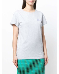 graues T-Shirt mit einem Rundhalsausschnitt von Anya Hindmarch