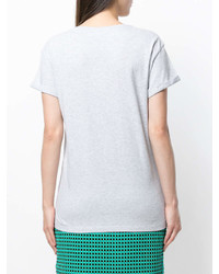 graues T-Shirt mit einem Rundhalsausschnitt von Anya Hindmarch