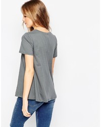 graues T-Shirt mit einem Rundhalsausschnitt von Asos