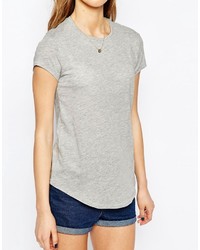 graues T-Shirt mit einem Rundhalsausschnitt von Asos