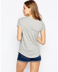 graues T-Shirt mit einem Rundhalsausschnitt von Asos