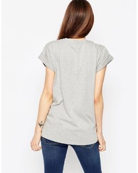 graues T-Shirt mit einem Rundhalsausschnitt von Asos