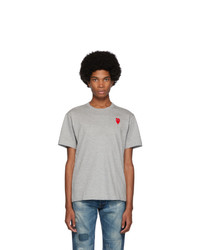 graues T-Shirt mit einem Rundhalsausschnitt von Comme Des Garcons Play