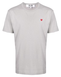 graues T-Shirt mit einem Rundhalsausschnitt von Comme Des Garcons Play