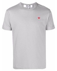 graues T-Shirt mit einem Rundhalsausschnitt von Comme Des Garcons Play