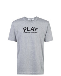 graues T-Shirt mit einem Rundhalsausschnitt von Comme Des Garcons Play