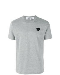 graues T-Shirt mit einem Rundhalsausschnitt von Comme Des Garcons Play