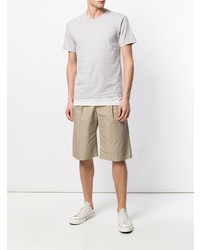 graues T-Shirt mit einem Rundhalsausschnitt von Comme Des Garcons Homme Plus