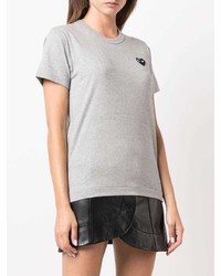 graues T-Shirt mit einem Rundhalsausschnitt von Comme Des Garcons Play