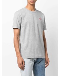 graues T-Shirt mit einem Rundhalsausschnitt von Comme Des Garcons Play