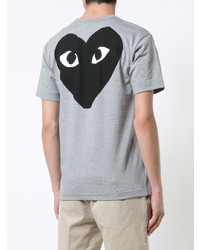 graues T-Shirt mit einem Rundhalsausschnitt von Comme Des Garcons Play