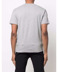 graues T-Shirt mit einem Rundhalsausschnitt von Stone Island