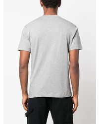 graues T-Shirt mit einem Rundhalsausschnitt von Stone Island